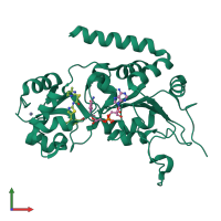 PDB entry 5dy4 coloured by chain, front view.