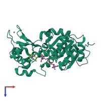 PDB entry 5dy4 coloured by chain, top view.