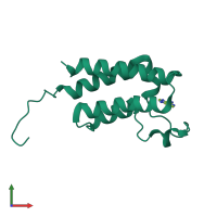 PDB entry 5dyx coloured by chain, front view.