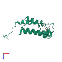 PDB entry 5dyx coloured by chain, top view.