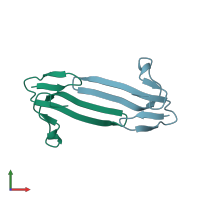 PDB entry 5dz5 coloured by chain, front view.