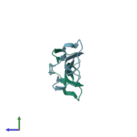 PDB entry 5dz5 coloured by chain, side view.