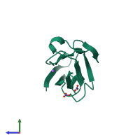 PDB entry 5dzo coloured by chain, side view.
