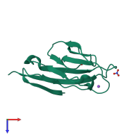 PDB entry 5dzo coloured by chain, top view.