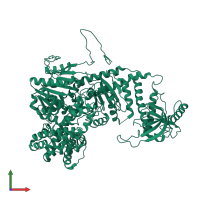 PDB entry 5dzr coloured by chain, front view.