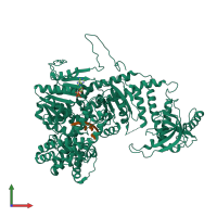 PDB entry 5e02 coloured by chain, front view.