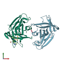 PDB entry 5e0h coloured by chain, front view.