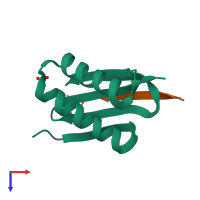 PDB entry 5e0l coloured by chain, top view.