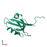 PDB entry 5e11 coloured by chain, front view.