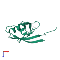 PDB entry 5e11 coloured by chain, top view.