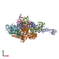 PDB entry 5e18 coloured by chain, front view.