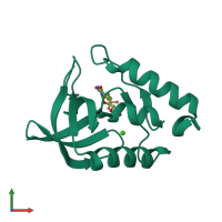 PDB entry 5e1f coloured by chain, front view.