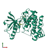 PDB entry 5e1s coloured by chain, front view.