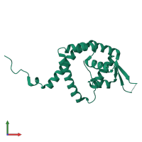 PDB entry 5e1w coloured by chain, front view.