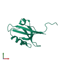 PDB entry 5e1y coloured by chain, front view.