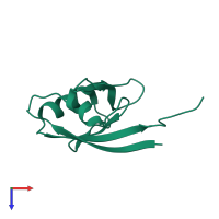 PDB entry 5e1y coloured by chain, top view.