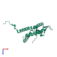 PDB entry 5e1z coloured by chain, top view.