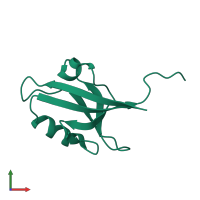 PDB entry 5e21 coloured by chain, front view.