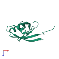 PDB entry 5e21 coloured by chain, top view.