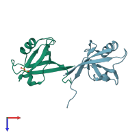 PDB entry 5e22 coloured by chain, top view.