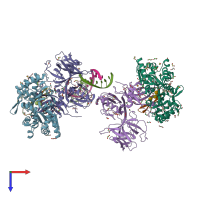PDB entry 5e24 coloured by chain, top view.