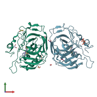 PDB entry 5e2n coloured by chain, front view.