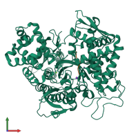 PDB entry 5e3c coloured by chain, front view.