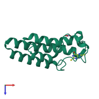 PDB entry 5e3d coloured by chain, top view.