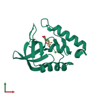 PDB entry 5e3f coloured by chain, front view.