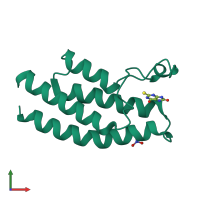 PDB entry 5e3g coloured by chain, front view.