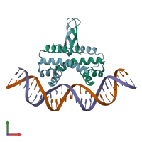 PDB entry 5e3m coloured by chain, front view.