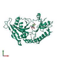 PDB entry 5e3t coloured by chain, front view.