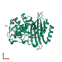 PDB entry 5e43 coloured by chain, front view.