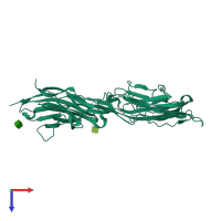 PDB entry 5e4i coloured by chain, top view.