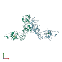 PDB entry 5e4l coloured by chain, front view.