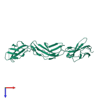 PDB entry 5e4q coloured by chain, top view.