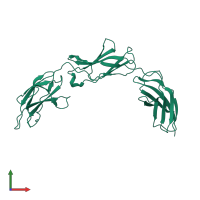 PDB entry 5e4s coloured by chain, front view.