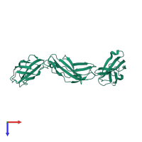 PDB entry 5e4s coloured by chain, top view.