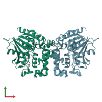PDB entry 5e4y coloured by chain, front view.
