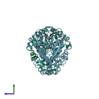 PDB entry 5e4y coloured by chain, side view.