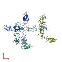 PDB entry 5e53 coloured by chain, front view.