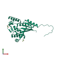 PDB entry 5e59 coloured by chain, front view.