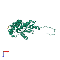 PDB entry 5e59 coloured by chain, top view.