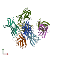 PDB entry 5e5m coloured by chain, front view.