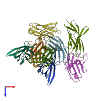 PDB entry 5e5m coloured by chain, top view.