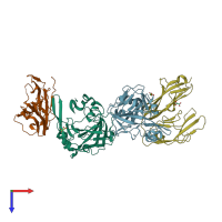 PDB entry 5e5r coloured by chain, top view.