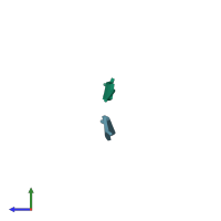 PDB entry 5e5v coloured by chain, side view.