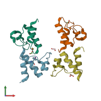 PDB entry 5e5y coloured by chain, front view.