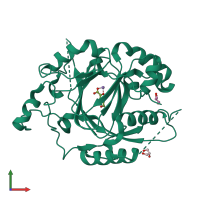 PDB entry 5e6h coloured by chain, front view.