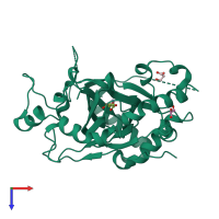 PDB entry 5e6h coloured by chain, top view.